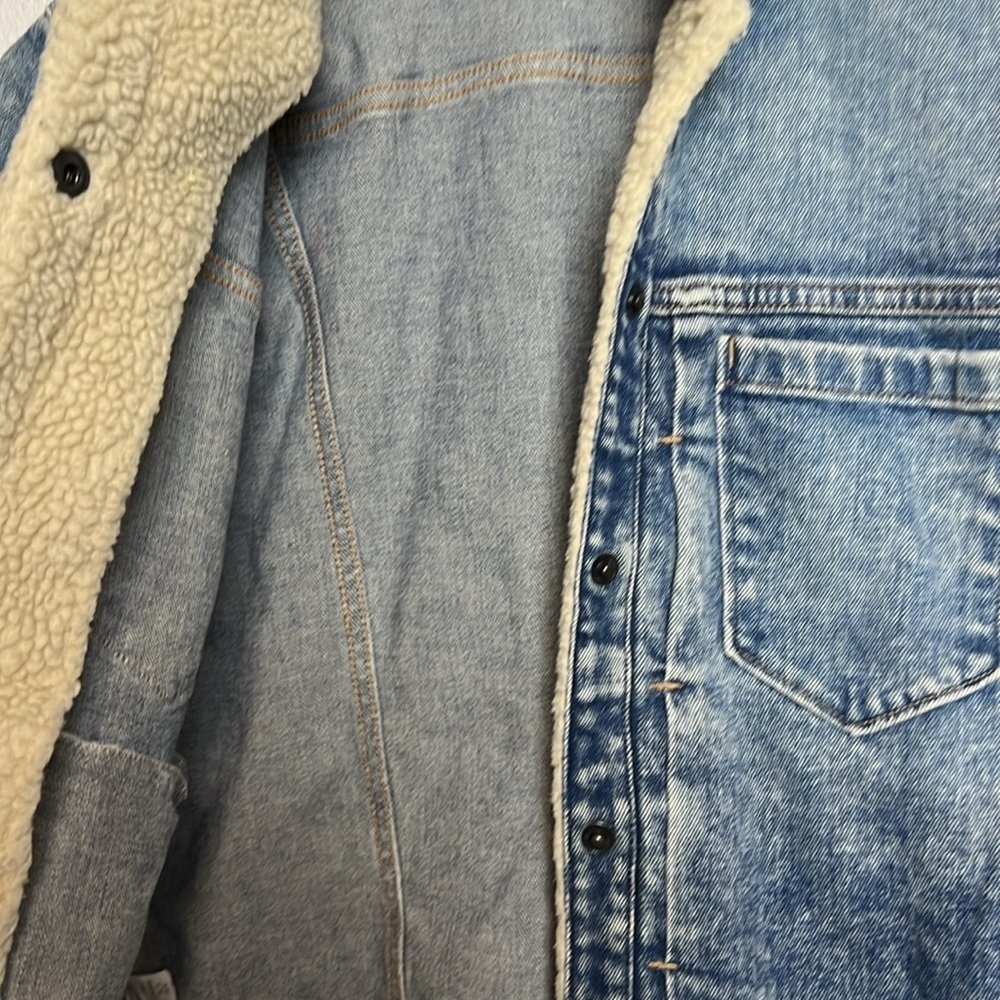 Gap 1969 Jean jacket Sherpa Collar Indigo Medium - Picture 9 of 9